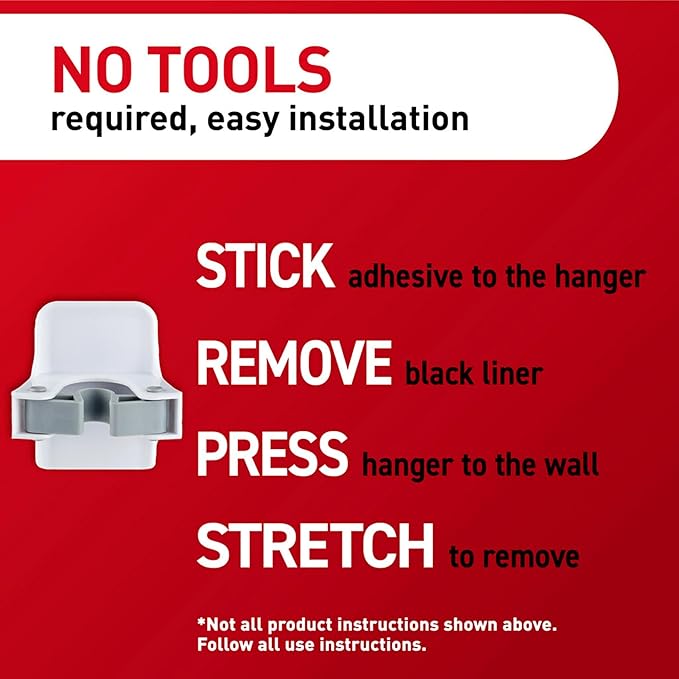 Command Broom Grippers, 3 Hangers and 6 Strips, Damage-Free Mop and Broom Holder Wall Mount, Household Cleaning Tool Organizer for Kitchen, Laundry Room, Closet, Holds up to 4 lb (Pack of 3)