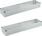 6x1.5x1ft(2 Pack) Galvanized Raised Garden Bed,Outdoor Planter Box Metal Patio Kit Planting Bed for Vegetables Flowers Herb,Silver
