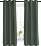 NICETOWN Bedroom Curtains 63 inch Length 2 Panels - Grommet Top Blackout Room Darkening Sound Reduction Privacy Thermal Drapes for Flat/Laundry, Dark Mallard, W37 x L63