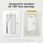 AUGO Magnetic Screen Door - Self Sealing, Heavy Duty, Hands Free Mesh Partition Keeps Bugs Out - Pet and Kid Friendly - Patent Pending Keep Open Feature - 38 Inch x 81 Inch