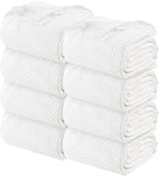 Utopia Bedding White 100% Cotton Waffle Blanket 300 GSM [Queen - 90x90 Inch] Soft Lightweight Breathable Bed Blanket for All Season (Pack of 8)