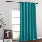 NICETOWN Blackout Room Divider Curtains for Sliding Glass Doors 102 Inches Long 1 Panel, Extra Wide Curtains for Doorway Patio Bedroom Living Room (Peacock Teal, 80Wx102L, 1 Panel)