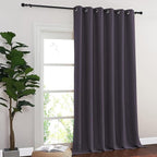 NICETOWN Blackout Sliding Glass Door Curtains, Room Darkening Thermal Insulated Curtains for Living Room Bedroom, Extra Wide Window Drapes, 1 Panel, W80 x L118, Greyish Purple