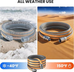 Giraffe Tools Garden Hose 100FT, 5/8" Lightweight Lay Flat Water Hose, Custom Length, Flexible, Leakproof Hybrid Hose Pipe with Male to Female Fitting