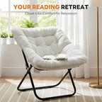 Sweetcrispy Comfy Chair for Adults, Foldable Living Room Chair, Soft Faux Fur Lounge for Bedroom Dorm Rooms, Comfortable Reading Chair for Teens, X-Large