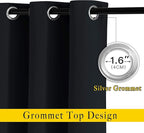 NICETOWN Black Out Curtains for Bedroom 84 inches Long - Light Reducing Thermal Insulated Solid Grommet Curtains/Panels/Drapes for Living Room (Set of 2, W52 x L84)