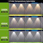 Solar Fence Lights Outdoor - 2700/4000/6000K 3 Modes, IP65 Waterproof Fence Solar Lights Outdoor, Fence Light Solar Powered for Patio Decor/Railing/Step and Wall - Unique Housewarming Gifts（8 Pack