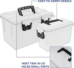 Sheffield 12722 Storage Bins With Lids, 2-Pack Stackable Storage Bins, Made in USA, Lockable and Water-Resistant Containers with Lids, Plastic Containers for Home, Classroom, and Dorm