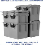 Sheffield 12775 XL Storage Bins With Lids, 2-Pack Stackable Storage Bins, Made in USA, Lockable and Water-Resistant Containers with Lids, Plastic Containers for Home, Classroom, and Dorm