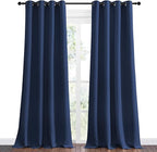 NICETOWN Navy Blackout Curtains for Sliding Door - 55 by 90, 2 Pieces, Blocking Out Sunlight Window Treatment Modern Design Grommet Curtain Panels for Dining Room