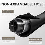 Garden Hose 5/8" x 15ft Brass Rubber Heavy Duty Water Hose 600 PSI Burst Pressure, Durable Flexible Hose for Yard, Car Wash, Pets Black