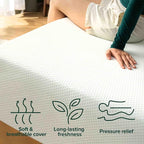 Zinus 14 Inch Queen Green Tea Memory Foam Mattress, Fiberglass Free, Medium Firm Feel, Zoned Pressure Relief, Certified Safe Foams & Fabric, Mattress in A Box