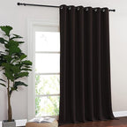 NICETOWN Room Divider Curtain 132 Inches Long, Wide Blackout Sliding Door Curtain for Bedroom, Room Darkening Privacy Window Curtain for Patio Door (1 Panel Set, Toffee Brown, 80 x 132 Inch)