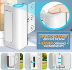 Home Security Door Reinforcement Lock - Safety Child Proof Door Locks With 8 Screws for Inward Swinging Front Doors, Extra Add a Kids Lock Inside Withstands 800 lbs Deadbolt Latch Guard Bedroom, White