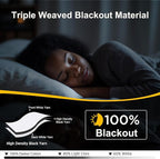 NICETOWN White 100% Blackout Cafe Curtains 48 inches Long, Grommet Thermal Window Treatment Full Blackout Curtains for Kitchen/Bathroom, 2 Panels, W52 x L48
