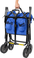 Amazon Basics Collapsible Heavy Duty Utility Wagon for Outdoor Sports, Camping, Garden, and Shopping, Versatile, Easy to Store, 265 Pounds Capacity, 27.6 x 40.9 x 20 inches, Blue