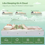 BEDLORE Full Size Mattress Topper Viscose Derived from Bamboo, Thick Pillow Top Mattress Pad with Stretchable Pockets for 6-15 inches Mattress, Breathable Mattress Topper for Back Pain Relief