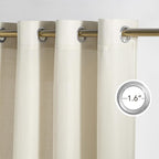 NICETOWN Bone White Linen Curtains for Kitchen, Thick Flax Small Window Treatments Semi Sheer Privacy Assured with Light Through for Cafe/Bathroom, W55 x L84, 2 Panels