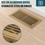 VOISEN 4x10 Floor Register, Brown Floor Vent Covers,Heavy Duty Steel Walkable Floor Vents,Vent Covers for Home Floor