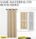 NICETOWN Room Darkening Curtain Panels for Cafe, Biscotti Beige, 2 Panels, W34 x L36 inch, Thermal Insulated Grommet Room Darkening Draperies/Drapes for Window