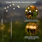 Solar Lights Outdoor(4 Pack,32 LEDs), ASMAD Solar Garden Lights, Outdoor Decorations, Firefly Light for Patio Decor, Big Bulb, Unique Gifts for Women, Gifts for Grandma