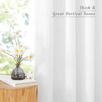NICETOWN Rustic Linen 144 inch Long Curtains for Living Room, Grommet Privacy Added Thick Linen Weave with Light Filter Window Curtains & Drapes for Bedroom, White, W55 x L144, 2 Panels