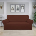 Easy-Going Stretch Oversized Loveseat Slipcover 1-Piece Sofa Cover Furniture Protector Couch Soft with Elastic Bottom for Kids Polyester Spandex Jacquard Fabric Small Checks Coffee
