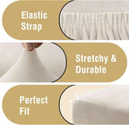 H.VERSAILTEX Dining Chair Covers Velvet Stretch Chair Covers for Dining Room Set of 4 Parson Chair Slipcovers Chair Protectors Covers Dining, Soft Thick Solid Velvet Fabric Washable, Ivory