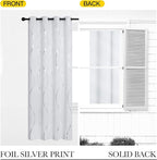 NICETOWN Greyish White Blackout Curtains for Bedroom, Microfiber Noise Reducing Thermal Insulated Wave Line Foil Print Design Blackout Curtains for Office, Classroom (2 Panels, 52 x 45 Inch)