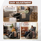 BestMassage | Recliner Chair | No Massage Function | Pu Grey | with Lumbar Support, Adjustable Push Back, Wide Armrests, Footrest & Padded Seat | Easy Assembly | for Living Room, Home Theatre