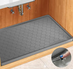 Winisok Silicone Under Sink Mat 37" x 19", kitchen Essentials and Gadgets, Shelf liner and Cabinet Protector, Home Organizers and Storage, Waterproof Bathroom Tray