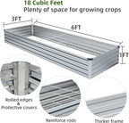 3 Pack 6x3x1FT Galvanized Raised Garden Beds Kit Outdoor Metal Gardening Planter Box for Vegetable Elevated Flower Herbs,Silver