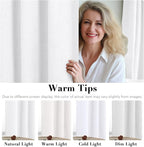 H.VERSAILTEX 100% Blackout Curtains for Bedroom Thermal Insulated Linen Textured Curtains Heat and Full Light Blocking Drapes Living Room Curtains 2 Panel Sets, 52x84 - Inch, Pure White