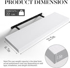 BAYKA White Floating Shelves for Wall, 22.5 inches Wall Mounted Rustic Wood Shelves for Bathroom, Bedroom, Living Room, Floating Shelves for Books/Storage/Decor (Set of 3)