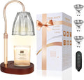 Candle Warmer Lamp with 3 Bulbs, Adjustable Height Dimmable Candle Warmer with Timer, Compatible with Large Jar Candles, Candle Lamp with Charming Gift Box for Her/Him