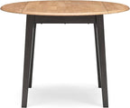Signature Design by Ashley Gesthaven Contemporary Dining Drop Leaf Table with 4 Legs, Light Brown & Dark Brown