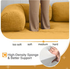 COMAX Folding Sofa Bed, 4-in-1 Convertible Foldable Floor Couch Futon Sofa with Armrests, Sleeper Mattress Fold Out Chair Bed Comfy Portable Lounge Guest for Living Room Bedroom, Yellow