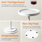 HOOBRO Small Round Side Tables, Set of 2, Drink Tables, Coffee Martini Tables with Pedestal Accent for Small Spaces in Living Room, Bedroom, Sofa Couch, White WW168BZP201
