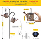 Solar Lights Outdoor Decorative, 2 Pack Metal Watering Can Lights Waterproof, Small Hanging Garden Decor Yard Outside Patio Lawn, Gifts for Mom Grandma Women Birthday(Warm White)