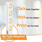 Picture Hanging Strips 80 Strips, Damage Free Removal, Wall Poster Picture Hangers Without Nails, Sticky Hook & Loop Adhesive Strips for Poster/Picture/Home/Office, 40 Pairs/Medium, White