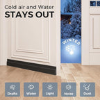 GroTheory 2 Pack Under Door Draft Stopper, Home Improvement, Weather Stripping Door Seal, Bottom of Door Sweep, Garage Window Blocker Noise Dust Insulation Draft Guard, 39" L, Black