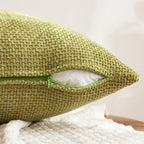 MIULEE Pack of 4 Burnt Orange Couch Throw Pillow Covers 20x20 Inch Yellow Green Soft Decorative Chenille Pillows Farmhouse Accent Cushions for Boho Home Decor Spring Sofa Bedroom Living Room