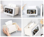 TV-Shaped Tissue Box Holder – 2-in-1 Tissue & Phone Stand for Home