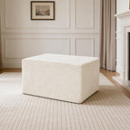 Ottoman for Cloud Sectional Boneless Couches Living Room, Modular Ottoman for Deep Seat Oversized Couch, Memory Foam Compressed Spineless Foot Rest for Bedroom Apartment Beige