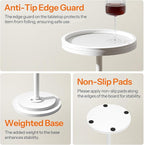 HOOBRO Small Round Side Table, Drink Table, Coffee Martini Table with Pedestal Accent for Small Spaces in Living Room, Bedroom, Sofa Couch, White WW168BZ01