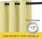 NICETOWN Blackout Curtains 84 Inch Length, Thermal Insulated Curtains for Bedroom Grommet Energy Saving Room Darkening Drapes for Living Room Window, 1 Panel, Paler Yellow, 66" W x 102" L