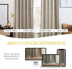NICETOWN Camel Room Darkening Velvet Curtains 96 inch Long for Bedroom and Living Room - Rod Pocket Window Treatment Drapes Farmhouse for Apartment, Set of 2, 52" Width