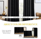 NICETOWN Black Velvet Blackout Curtains 96 inch Long for Living Room and Bedroom, Thermal Luxury Solid Heavy Rod Pocket Drapes/Window Treatments for Hall, Theater (2 Pieces, 52 W)