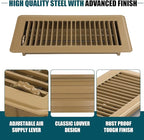 VOISEN 4x10 Floor Register, Brown Floor Vent Covers,Heavy Duty Steel Walkable Floor Vents,Vent Covers for Home Floor
