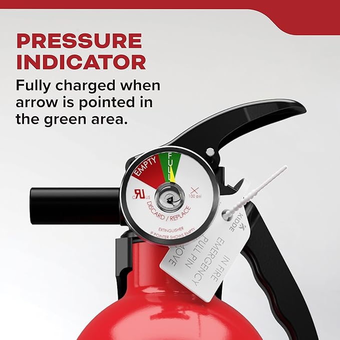 Kidde Fire Extinguisher for Home, 1-A:10-B:C, Dry Chemical Extinguisher, Red, Mounting Bracket Included, 4 Pack